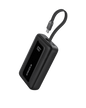 Black Anker Zolo power bank with built-in USB-C charging cable