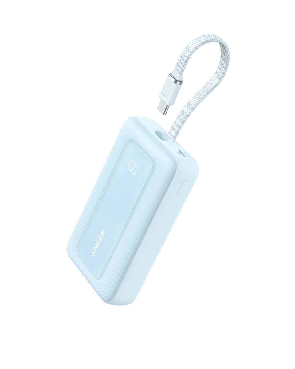 Anker Zolo Power Bank (10K, 30W) with a 5.4 - inch (13.7 cm) built - in USB - C cable. - Cartsfy Inc.