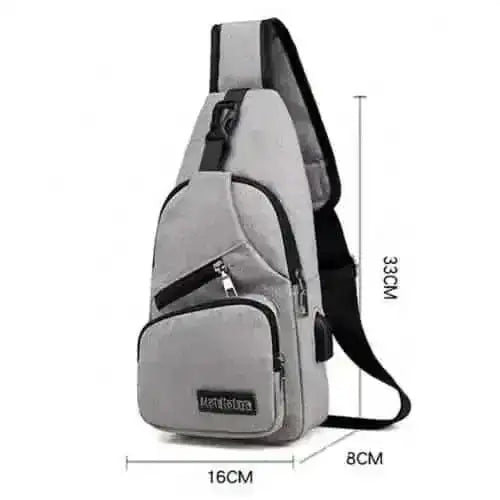 Anti-theft Sling Backpack With Charging Port DailySale Black Gray Navy Black-Gray-Navy-