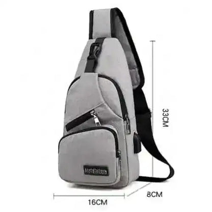 Anti-theft Sling Backpack With Charging Port DailySale Black Gray Navy Black-Gray-Navy-