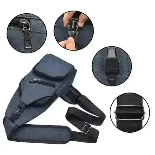 Anti-theft Sling Backpack With Charging Port DailySale Black Gray Navy Black-Gray-Navy-