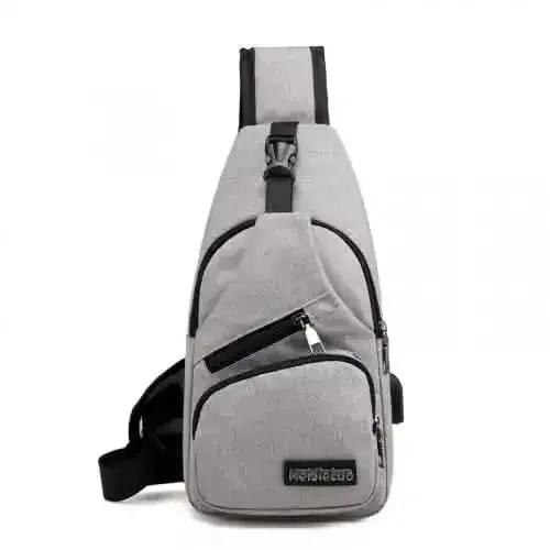 Anti-theft Sling Backpack With Charging Port DailySale Black Gray Navy Black-Gray-Navy-