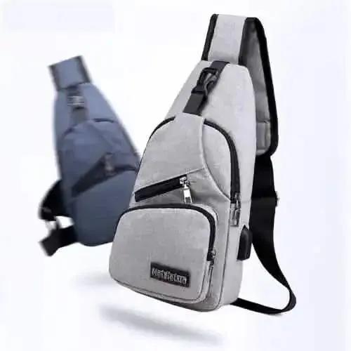 Anti-theft Sling Backpack With Charging Port DailySale Black Gray Navy Black-Gray-Navy-
