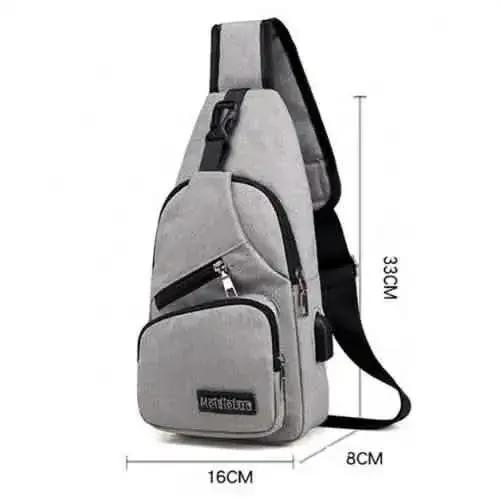 Anti-theft Sling Backpack With Charging Port DailySale Black Gray Navy Black-Gray-Navy-