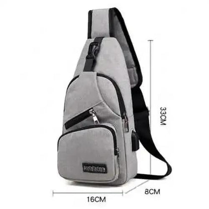 Anti-theft Sling Backpack With Charging Port DailySale Black Gray Navy Black-Gray-Navy-