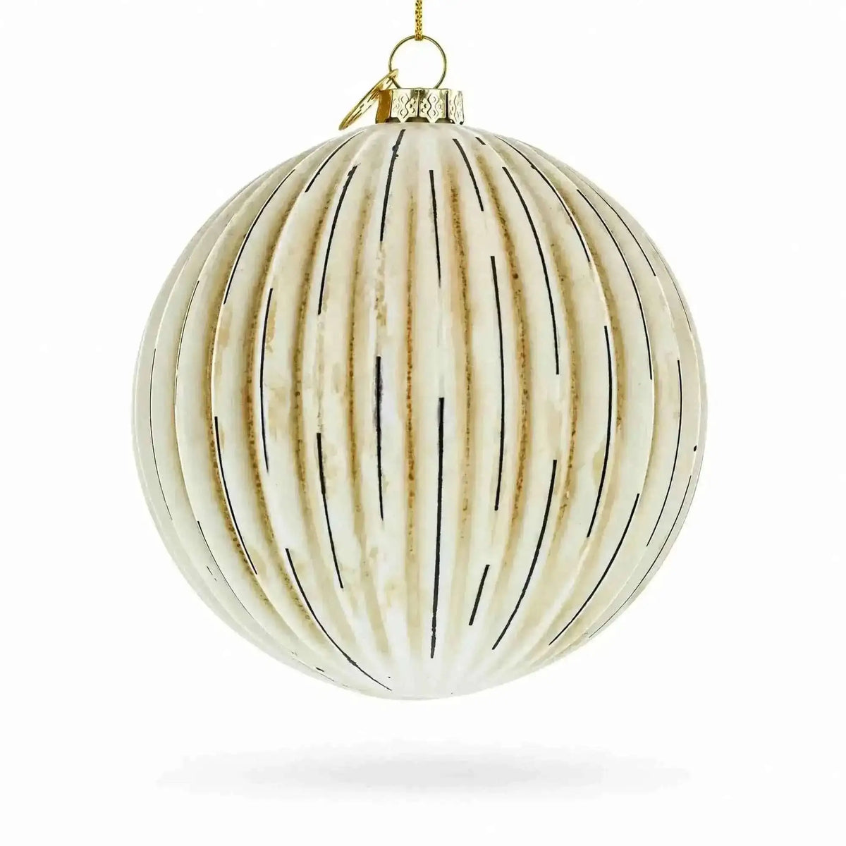 Antique-Style Ribbed Glass Ball Christmas Ornament