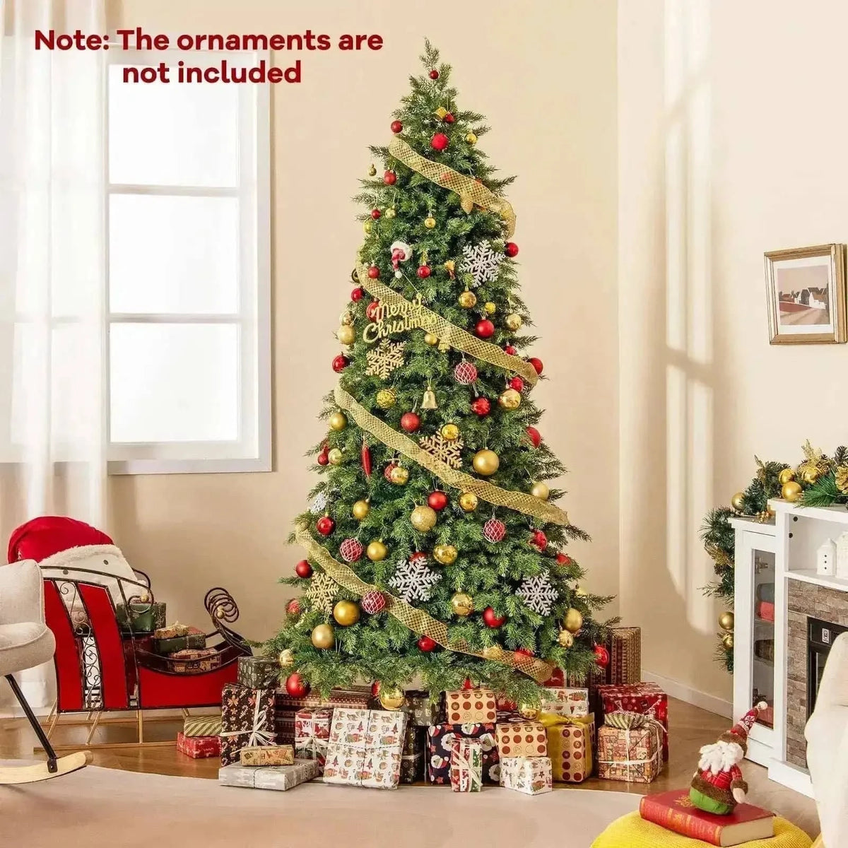 Artificial Christmas Tree Green Hinged Holiday Tree with 721/1019 Lush Branch Tips Cartsfy Inc.