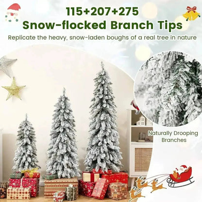 Artificial Christmas Tree Set of 3 with Snow-flocked Branch Tips Cartsfy Inc.
