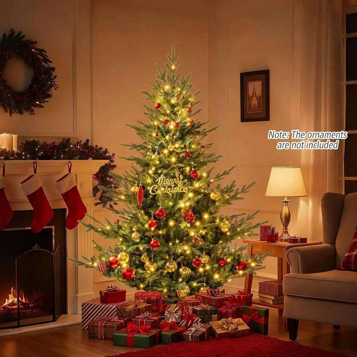 Artificial Christmas Tree with Branch Tips and Warm White LED Lights Cartsfy Inc.