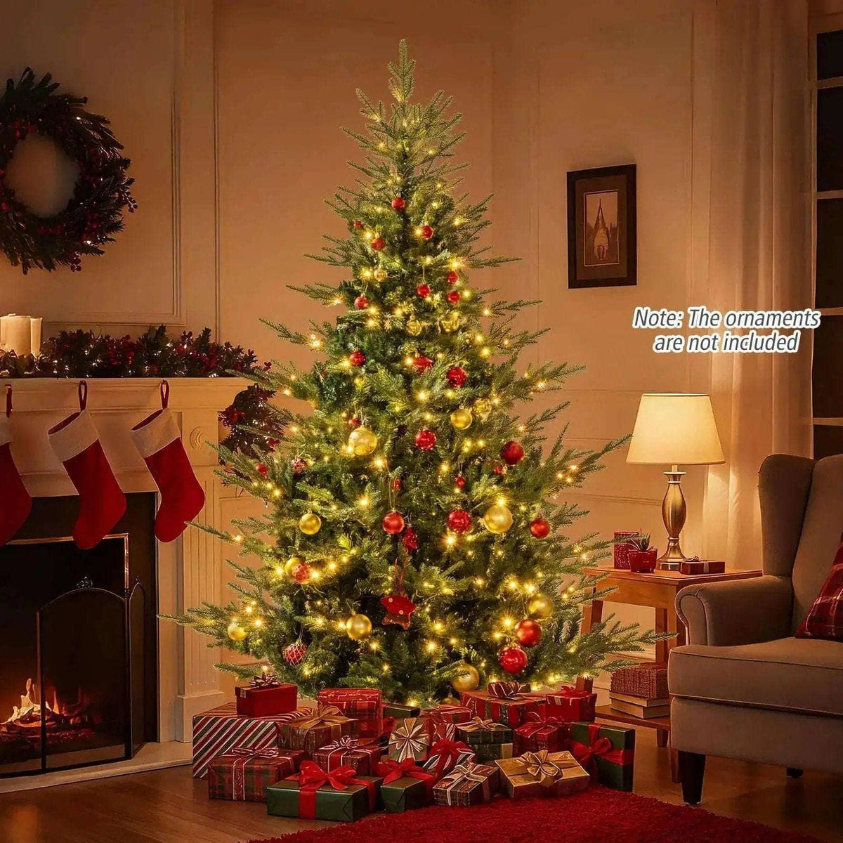 Artificial Christmas Tree with Branch Tips and Warm White LED Lights Cartsfy Inc.