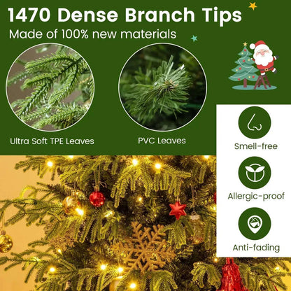 Artificial Christmas Tree with LED Lights and PVC Mixed Branch Tips Cartsfy Inc.