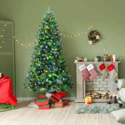 Artificial Hinged Christmas Tree with Remote-controlled Color-changing LED Lights Cartsfy Inc.