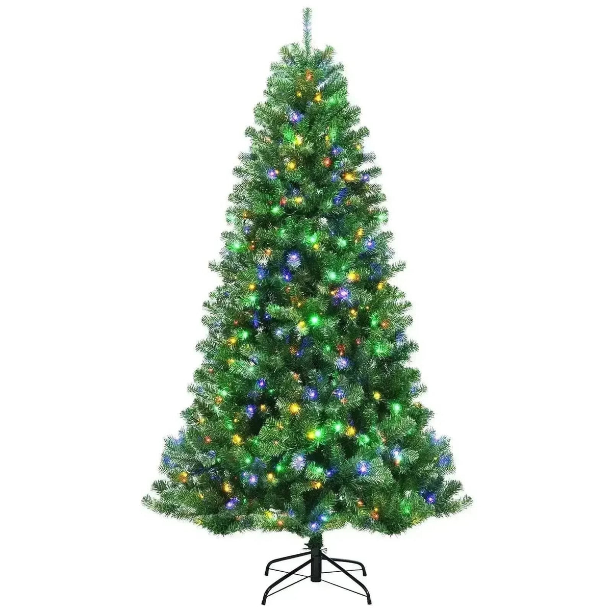 Artificial Hinged Christmas Tree with Remote-controlled Color-changing LED Lights Cartsfy Inc.