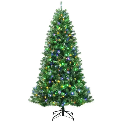 Artificial Hinged Christmas Tree with Remote-controlled Color-changing LED Lights Cartsfy Inc.