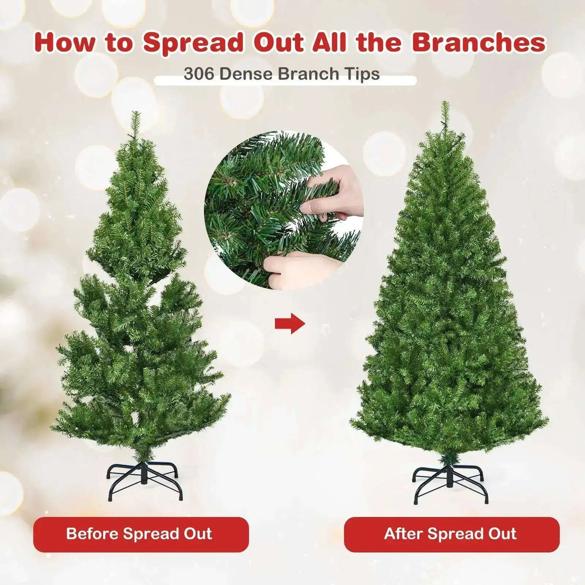 Artificial Premium Hinged Christmas Tree Cartsfy Inc.