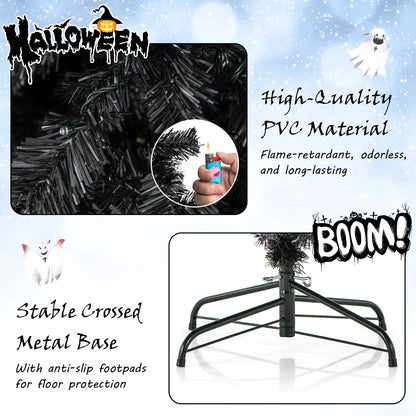 6/7 FT Artificial Christmas Tree with Bendable Top Section and Warm Light