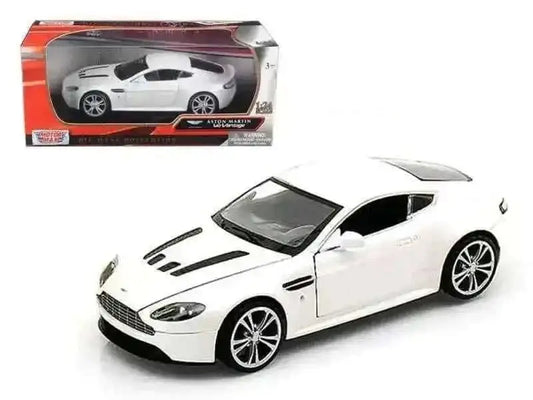 Aston Martin V12 Vantage Pearl White 1/24 Diecast Model by Motormax