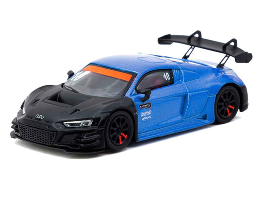 Audi R8 LMS GT3 evo II #10 "Tarmac Works 10th Anniversary" Blue Metallic and Matt Black "Hobby64" Series 1/64 Diecast Model Car by Tarmac Works Cartsfy Inc.