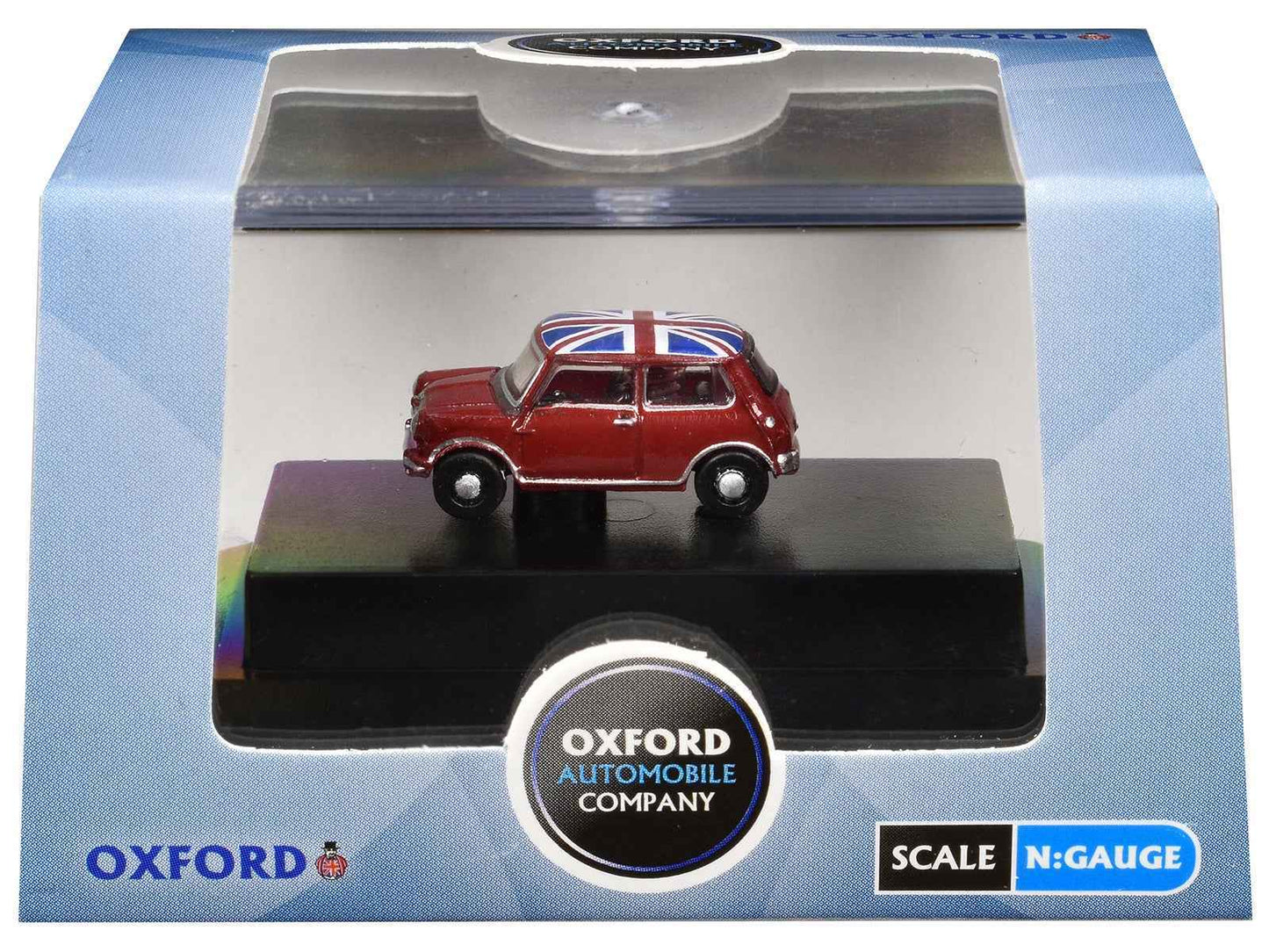 Austin Mini RHD (Right Hand Drive) Tartan Red with Union Jack Top 1/148 (N) Scale Diecast Model Car by Oxford Diecast Miniature Motors Default Title Default Title-