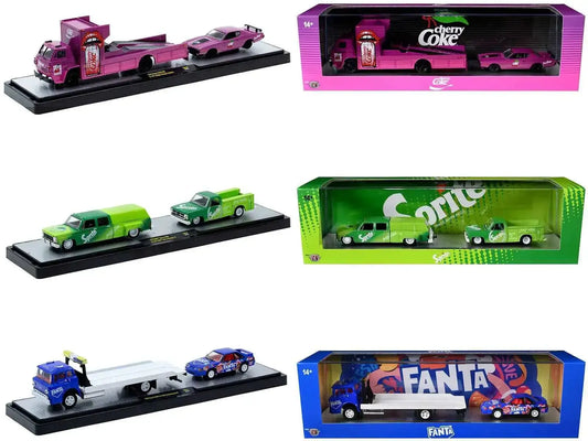 Auto Haulers "Soda" Set of 3 pieces Release 44 Limited Edition to 5750 pieces Worldwide 1/64 Diecast Model Cars by M2 Machines Miniature Motors Default Title Default Title-