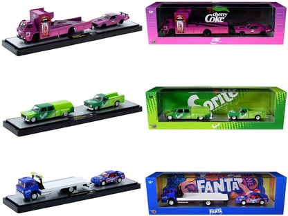 Auto Haulers "Soda" Set of 3 pieces Release 44 Limited Edition to 5750 pieces Worldwide 1/64 Diecast Model Cars by M2 Machines Cartsfy Inc.