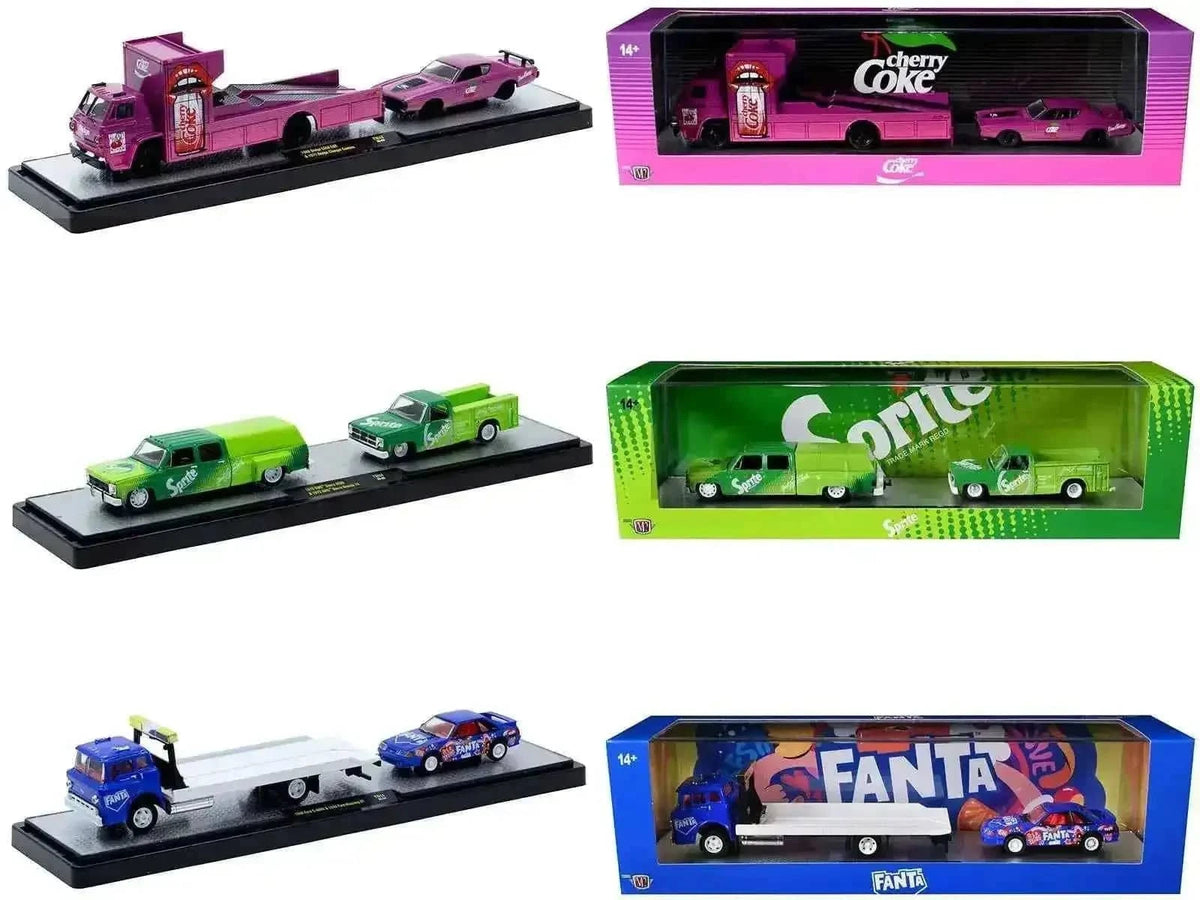 Auto Haulers "Soda" Set of 3 Limited Edition Diecast Model Cars by M2 Machines