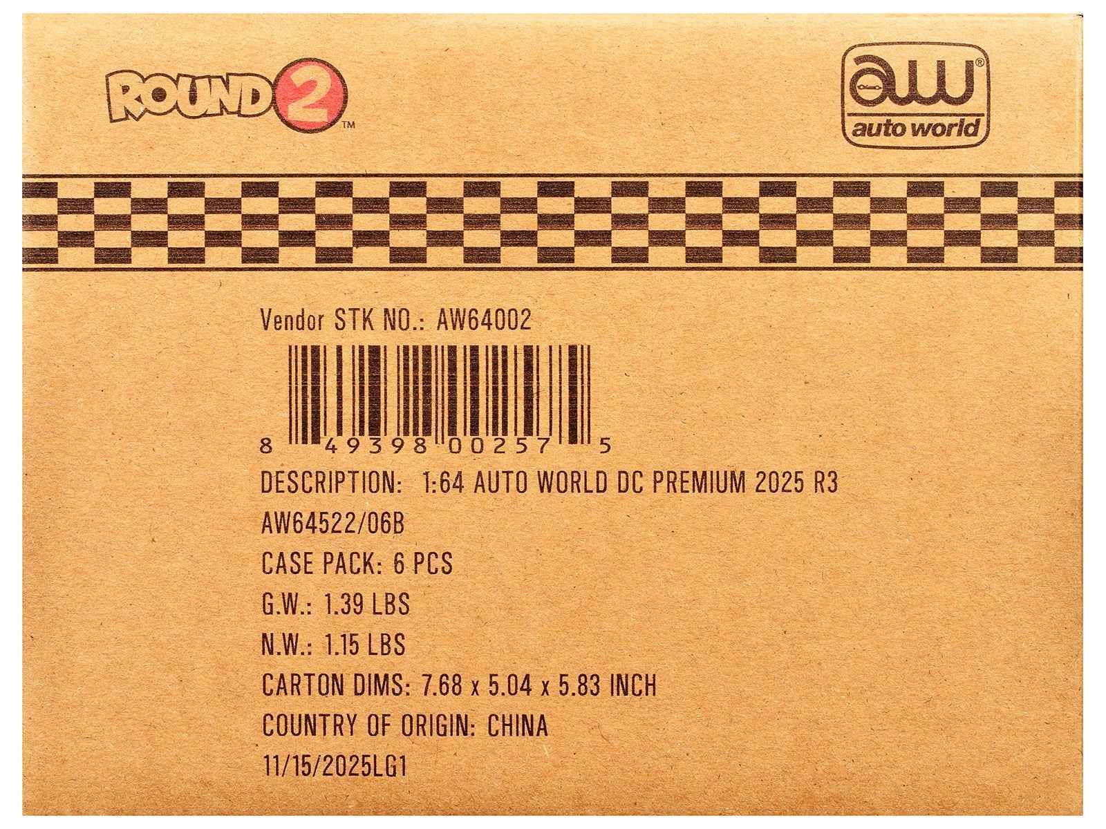 Auto World Premium 2025 Release 3 Set B of 6 pieces 1/64 Diecast Model Cars by Auto World Miniature Motors Default Title Default Title-