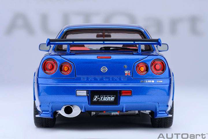 AUTOart 2001 Nissan Skyline GT-R (R34) Z-Tune Bayside Blue w/ Carbon Fiber Hood 1:18 STM Diecast Default Title Default Title-