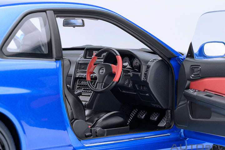AUTOart 2001 Nissan Skyline GT-R (R34) Z-Tune Bayside Blue w/ Carbon Fiber Hood 1:18 STM Diecast Default Title Default Title-