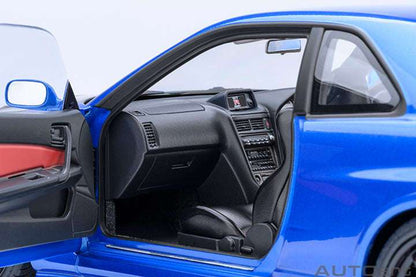 AUTOart 2001 Nissan Skyline GT-R (R34) Z-Tune Bayside Blue w/ Carbon Fiber Hood 1:18 STM Diecast Default Title Default Title-