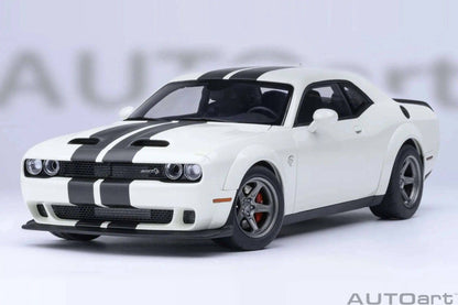 AUTOart 2023 Dodge Challenger SRT Super Stock Knuckle White 1:18 STM Diecast Default Title Default Title-