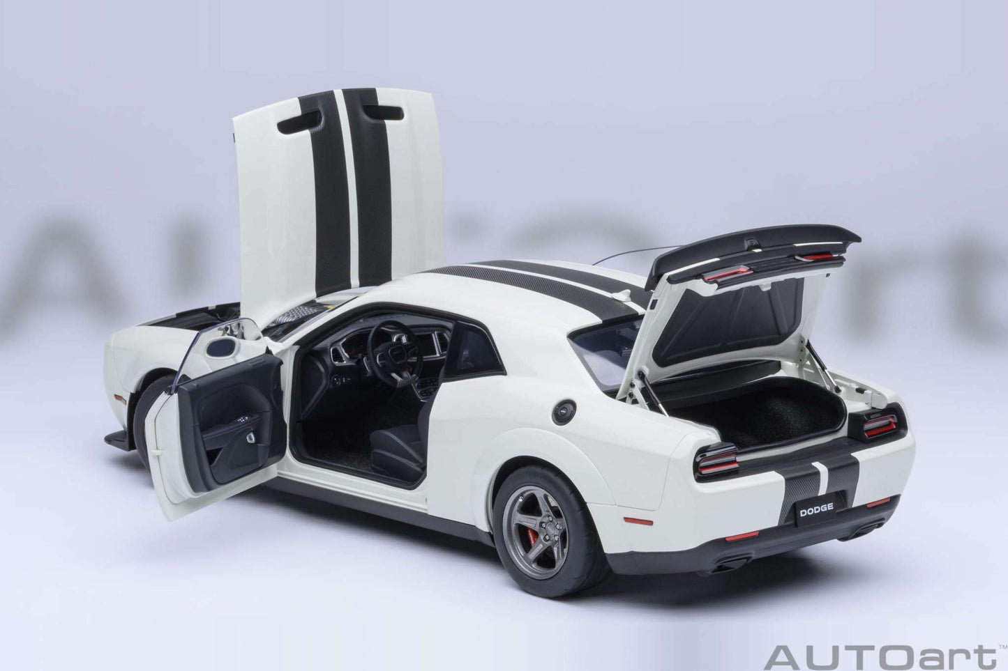 AUTOart 2023 Dodge Challenger SRT Super Stock Knuckle White 1:18 STM Diecast Default Title Default Title-