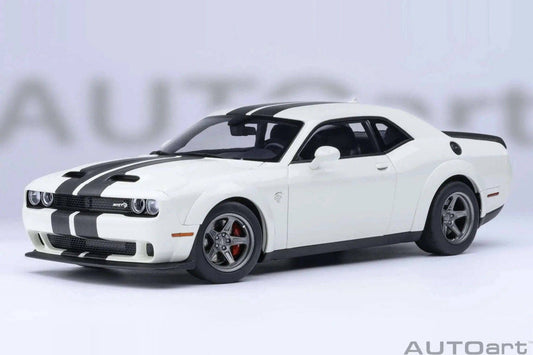 AUTOart 2023 Dodge Challenger SRT Super Stock Knuckle White 1:18 Scale Model