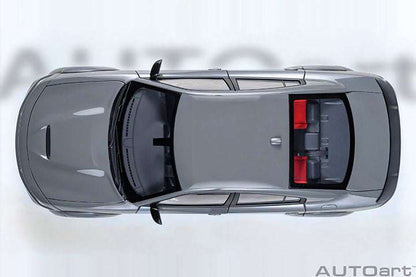 Grey Dodge Charger widebody die-cast model car, top-down side view with hood scoop.
