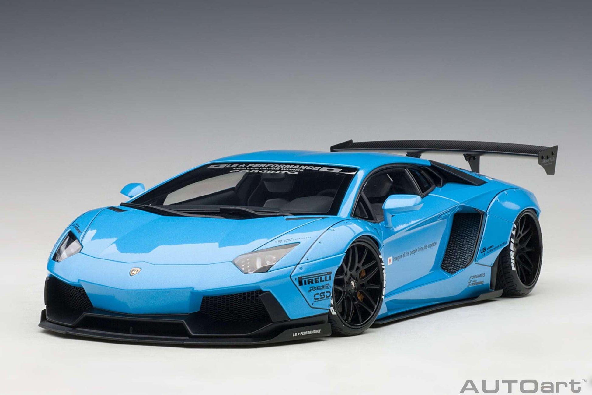 AUTOart Lamborghini Aventador LB Works Metallic Sky Blue 1:18 STM Diecast Default Title Default Title-