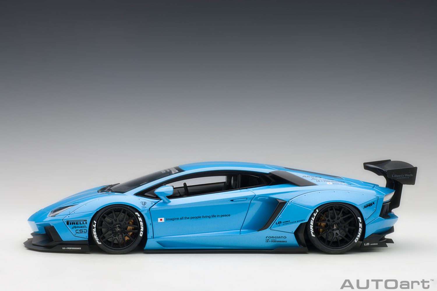 AUTOart Lamborghini Aventador LB Works Metallic Sky Blue 1:18 STM Diecast Default Title Default Title-