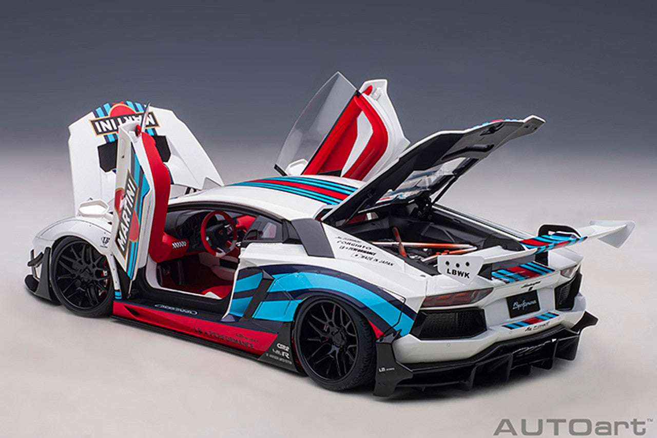 AUTOart Lamborghini Aventador Liberty Walk LB-Works Limited Edition Martini Livery 1:18 (Preowned)) Cartsfy Inc.