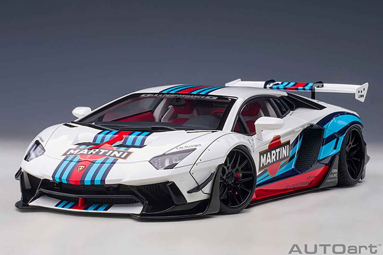AUTOart Lamborghini Aventador Liberty Walk LB-Works Limited Edition Martini Livery 1:18 (Preowned)) Cartsfy Inc.
