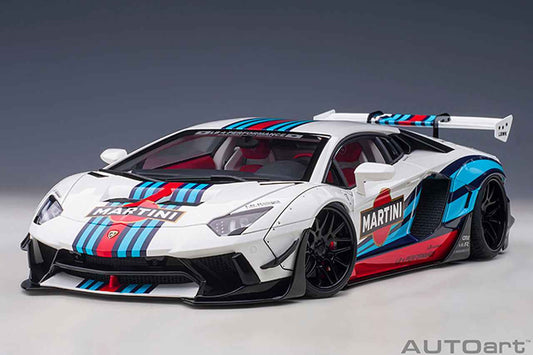 AUTOart Lamborghini Aventador Liberty Walk LB-Works Limited Edition Martini Livery 1:18 (Preowned)) Cartsfy Inc.