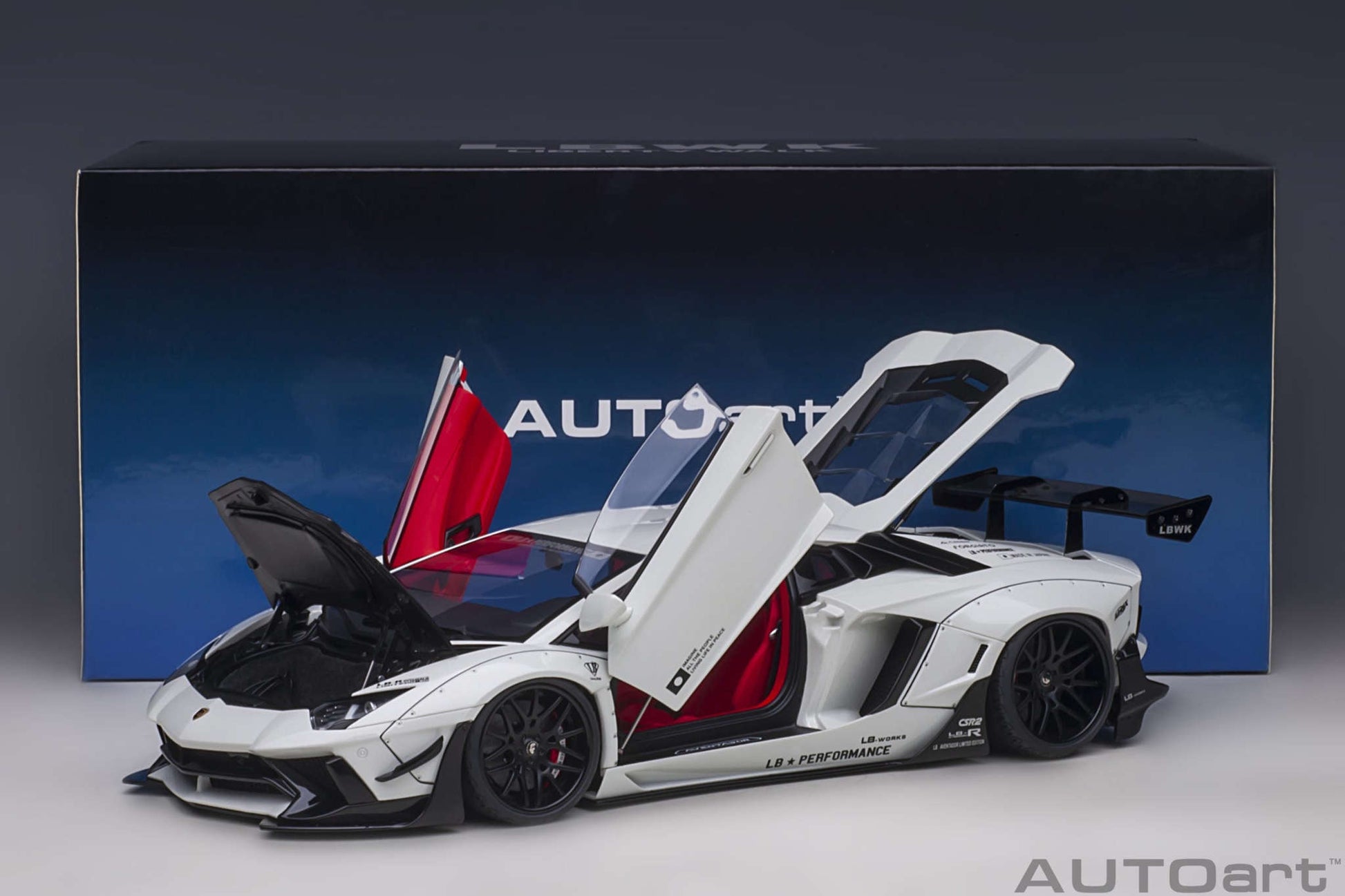 AUTOart Lamborghini Aventador Liberty Walk LB-Works, Limited Edition, Metallic White 1:18 Cartsfy Inc.