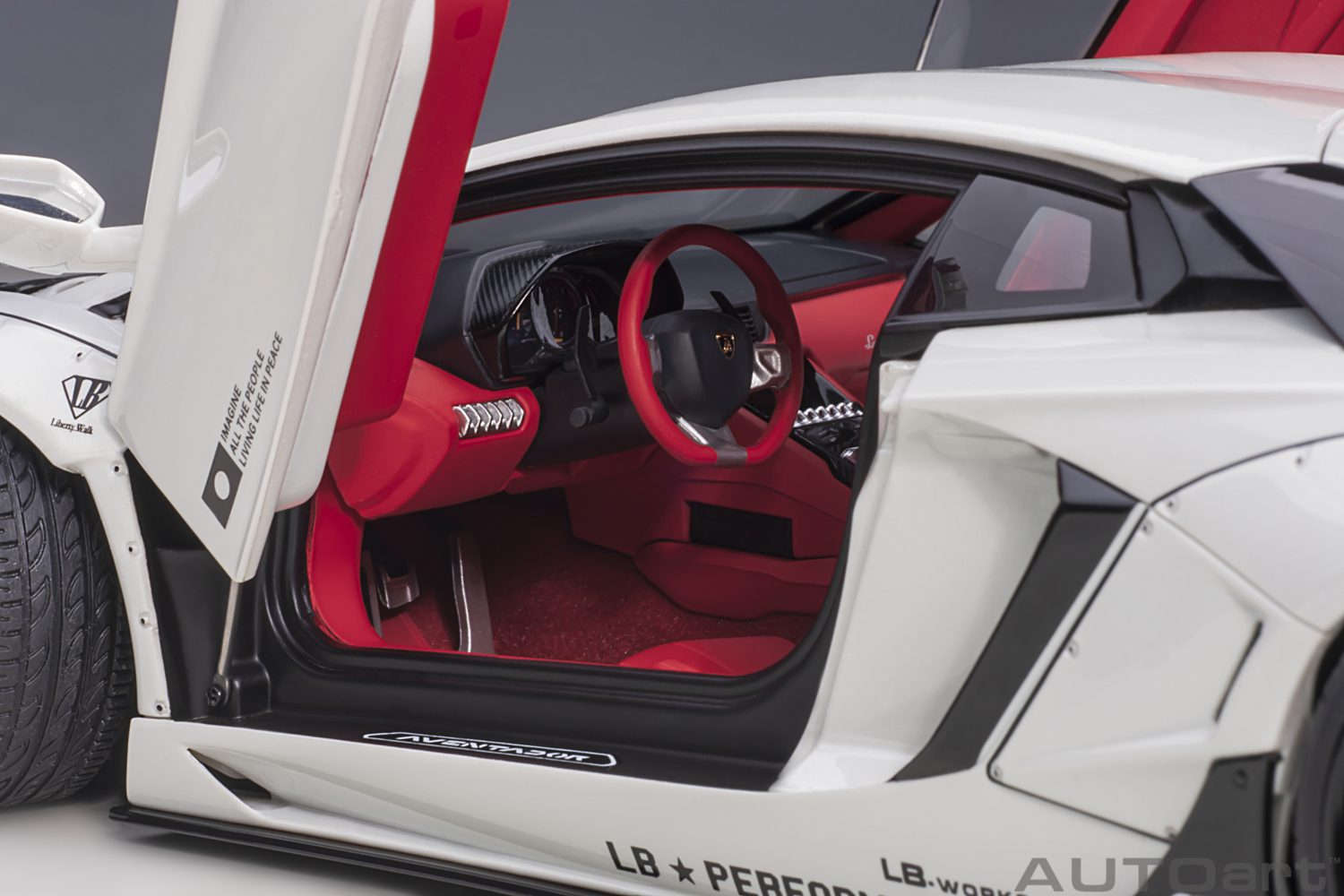 AUTOart Lamborghini Aventador Liberty Walk LB-Works, Limited Edition, Metallic White 1:18 Cartsfy Inc.
