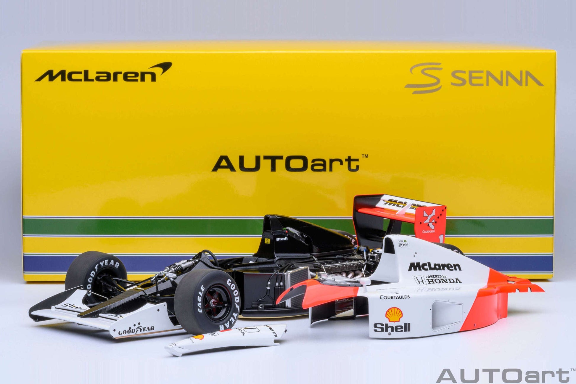 AUTOart Mclaren (w/ Logo) Honda MP4/6 No 1 Japanese GP 1991 Senna 1:18 STM Diecast Default Title Default Title-