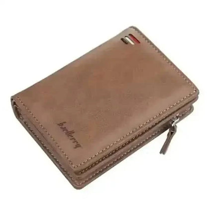 Baellerry Men's Zipper Short Fashion Wallet DailySale Black Coffee Khaki Black-Coffee-Khaki-