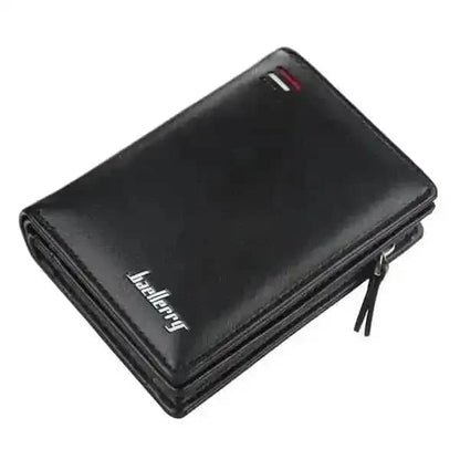 Baellerry Men's Zipper Short Fashion Wallet DailySale Black Coffee Khaki Black-Coffee-Khaki-