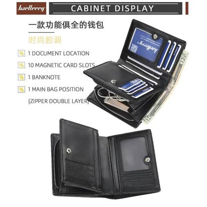 Baellerry Men's Zipper Short Fashion Wallet - Cartsfy Inc.