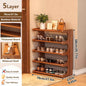 Bamboo Shoe Rack Organizer – 5 or 6 Tier, Space - Saving Storage - Cartsfy Inc.