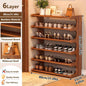 Bamboo Shoe Rack Organizer – 5 or 6 Tier, Space - Saving Storage - Cartsfy Inc.