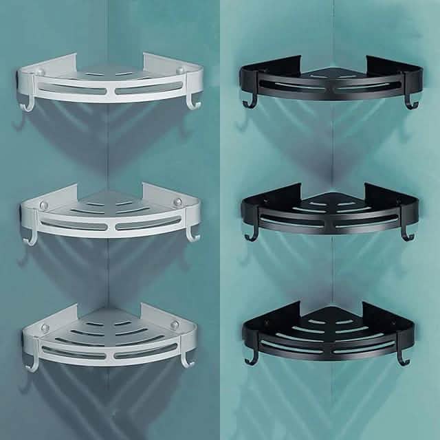 Bathroom Shelf Space Aluminum Wall Mount Triangle Shower Corner Storage Rack Cartsfy Inc.