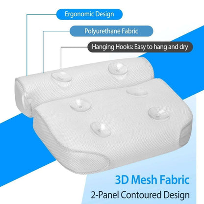 Bathtub Pillow Suction Cup Bath Pillow Air Mesh DailySale Default Title Default Title-