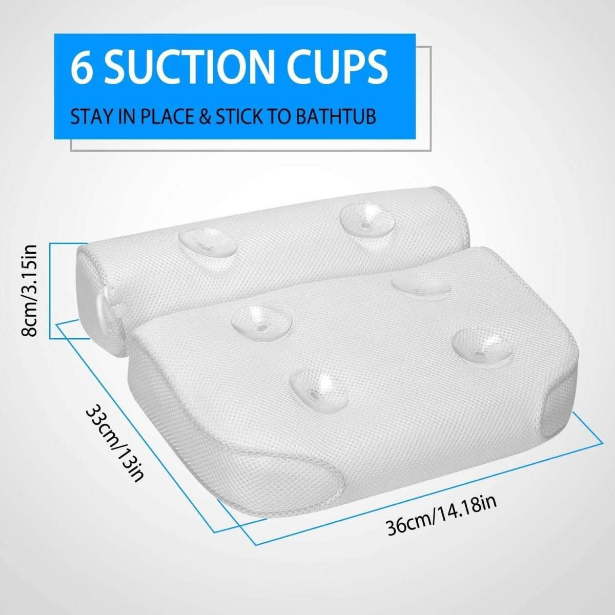 Bathtub Pillow Suction Cup Bath Pillow Air Mesh DailySale Default Title Default Title-